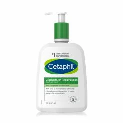 Cetaphil Store Cetaphil Cracked Skin Repair Lotion For Very Rough & Sensitive Skin, 24 Hour Hydration, Protects & Hydrates Skin, Hypoallergenic, Fragrance Free, 16 Oz