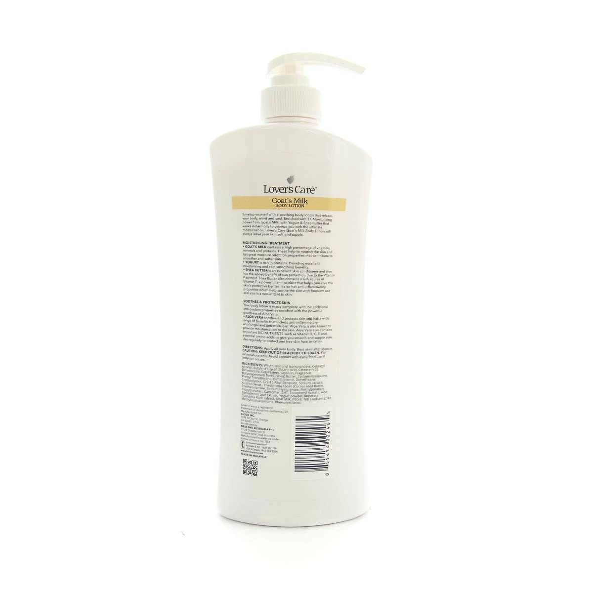 Lover's Care Store Lover's Care Goat Milk Body Lotion For Dry Skin Aloe Vera 27.05oz (800ml) - Pack Of 2… 4 Lover's Care Store Lover's Care Goat Milk Body Lotion For Dry Skin Aloe Vera 27.05oz (800ml) - Pack Of 2… - Image 2
