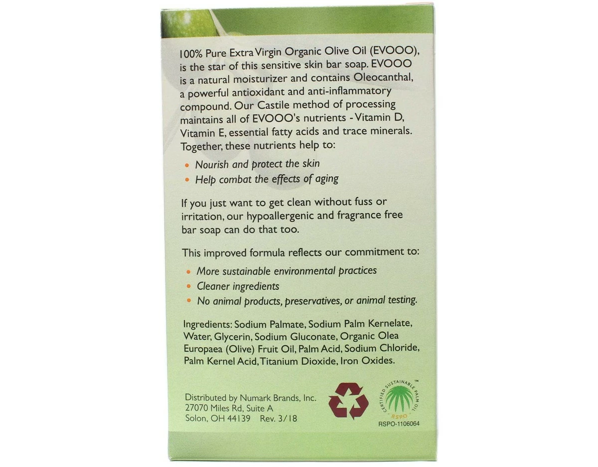 Conti Castile Pure Organic Olive Oil Sensitive Skin Bar Soap 3.7 Ounce (Value Pack Of 10) 5 Conti Castile Pure Organic Olive Oil Sensitive Skin Bar Soap 3.7 Ounce (Value Pack Of 10) - Image 3