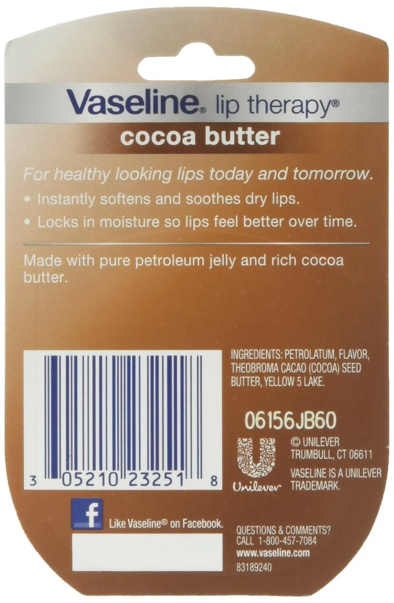 Vaseline® Vaseline Lip Therapy Cocoa Butter.25 Oz (Pack Of 8) 4 Vaseline® Vaseline Lip Therapy Cocoa Butter.25 Oz (Pack Of 8) - Image 2