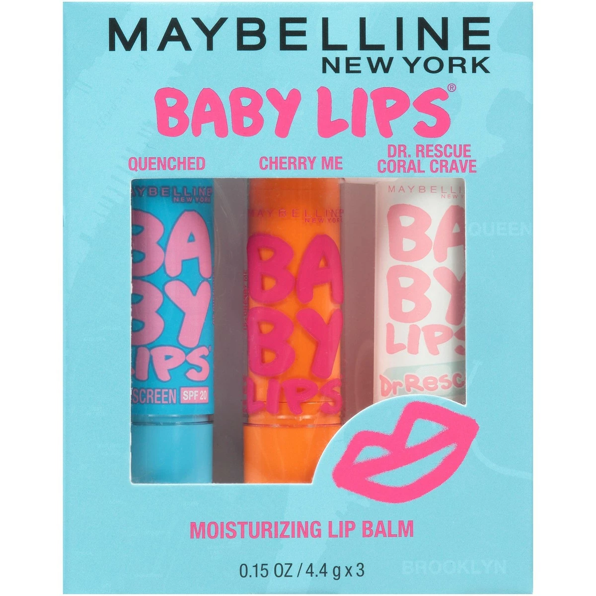 Maybelline New York Baby Lips Moisturizing Lip Balm 3-pack, Lip Care Essentials, 3 Shades 3 Maybelline New York Baby Lips Moisturizing Lip Balm 3-pack, Lip Care Essentials, 3 Shades