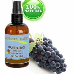 Botanical Beauty Grapeseed Oil, 100% Pure, Cold Pressed. 4 Oz-120 Ml