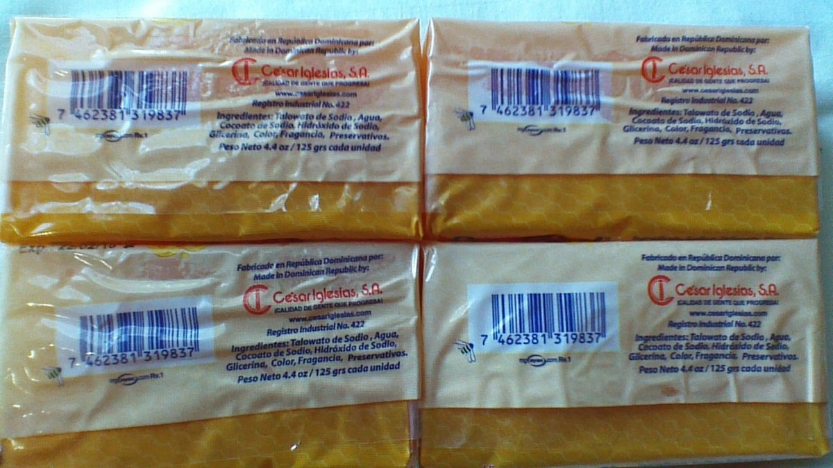 3 Hispano Personal Honey Miel Bar Soap 125g 4.4 Oz Each Great Dominica Soap Bars 4 3 Hispano Personal Honey Miel Bar Soap 125g 4.4 Oz Each Great Dominica Soap Bars - Image 2