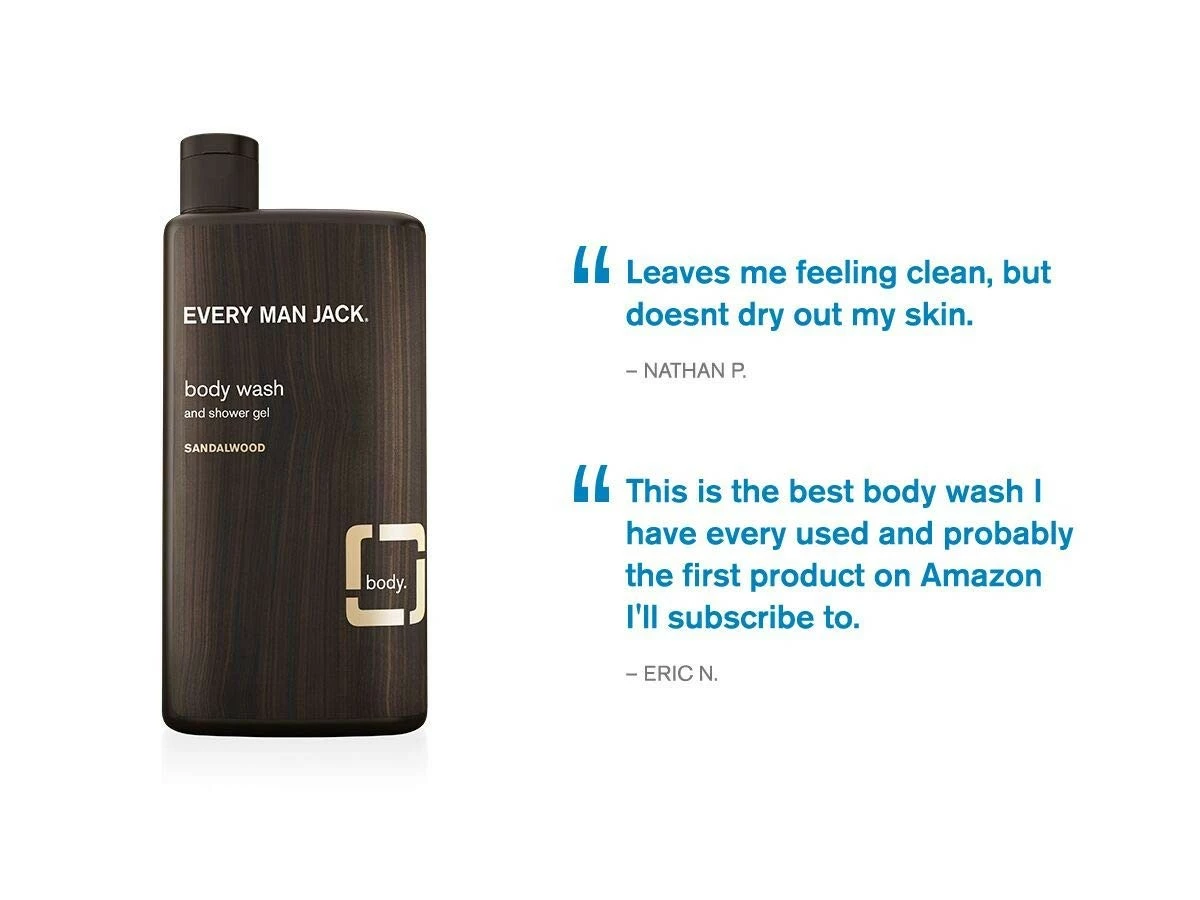 Everyman Every Man Jack Body Wash Shower Gel, Sandalwood, 16.9 Fl Oz (91297) 7 Everyman Every Man Jack Body Wash Shower Gel, Sandalwood, 16.9 Fl Oz (91297) - Image 5