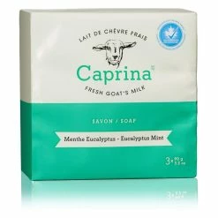 Caprina By Canus Caprina Fresh Goat’s Milk Soap Bar, Eucalyptus Mint, 3.2 Oz (8 - 3 Packs), Cleanses Without Drying, Biodegradable Soap, Moisturizing, Vitamin A, B2, B3, And More