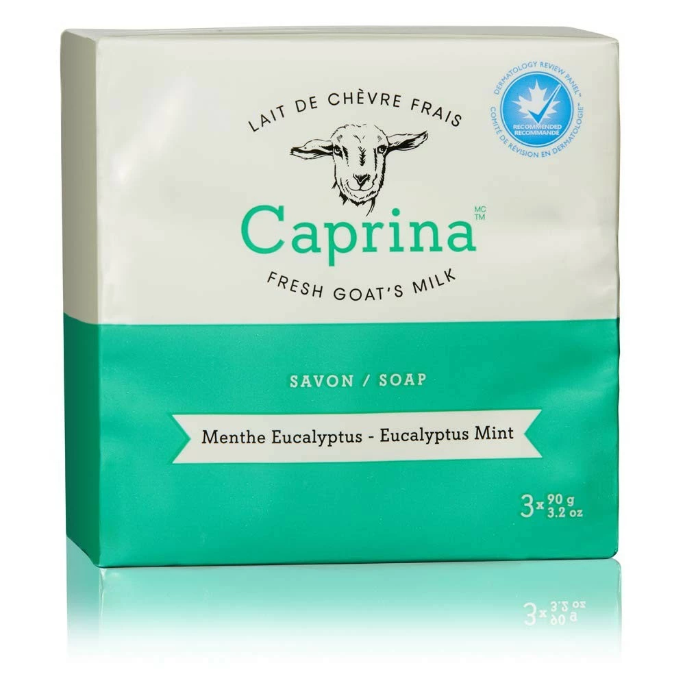 Caprina By Canus Caprina Fresh Goat’s Milk Soap Bar, Eucalyptus Mint, 3.2 Oz (8 - 3 Packs), Cleanses Without Drying, Biodegradable Soap, Moisturizing, Vitamin A, B2, B3, And More 3 Caprina By Canus Caprina Fresh Goat’s Milk Soap Bar, Eucalyptus Mint, 3.2 Oz (8 - 3 Packs), Cleanses Without Drying, Biodegradable Soap, Moisturizing, Vitamin A, B2, B3, And More