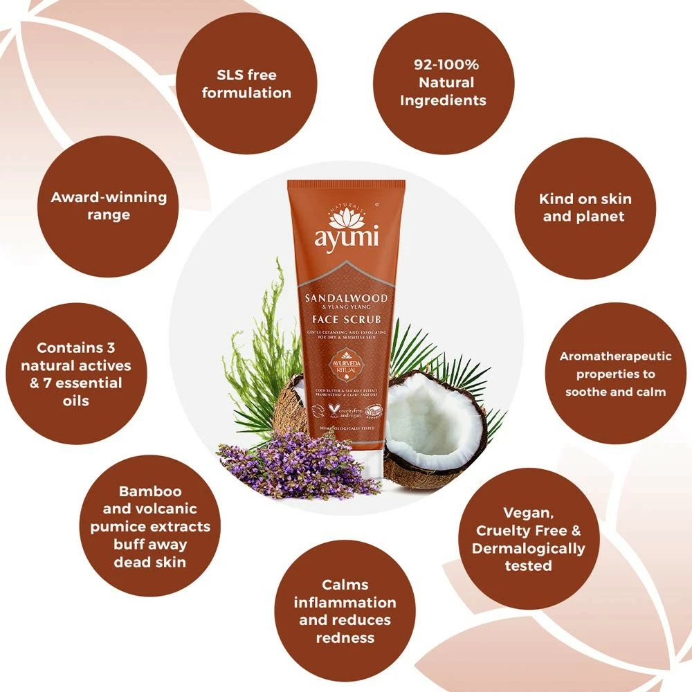 Ayumi Store Ayumi Sandalwood & Ylang Ylang Body Scrub. Vegan, Cruelty-Free, Dermatologically-Tested, 3 X 200ml 4 Ayumi Store Ayumi Sandalwood & Ylang Ylang Body Scrub. Vegan, Cruelty-Free, Dermatologically-Tested, 3 X 200ml - Image 2