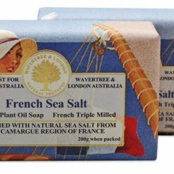 Wavertree & London French Sea Salt (2 Bars), 7oz Moisturizing Natural Soap Bar, French -Milled And Enriched With Shea Butter