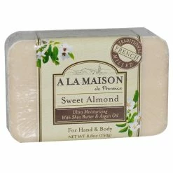 A La Maison Sweet Almond Bar Soap 8.8 Oz. | 1 Pack Triple French Milled All Natural Soap | Moisturizing And Hydrating For Men, Women, Face And Body