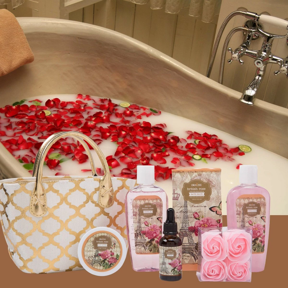 Draizee Spa Luxurious Home Relaxation Lovely Fragrance Gift Bag For Woman (British Rose, 6 Pieces) - #1 Best Mother's Day Gift For Mom, New Mother 10 Draizee Spa Luxurious Home Relaxation Lovely Fragrance Gift Bag For Woman (British Rose, 6 Pieces) - #1 Best Mother's Day Gift For Mom, New Mother - Image 8