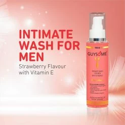 GUYSOME Men's Intimate Wash For Daily Hygiene, Balls Wash For Men Genital Area Care, PH Balance For Sensitive Skin With Vitamin E & Sea Buckthorn 3.38 FL Oz 100ML (Strawberry) -Moisturizers Sales zjoz4o8jbvqtyeup4z3jy2n80ds6