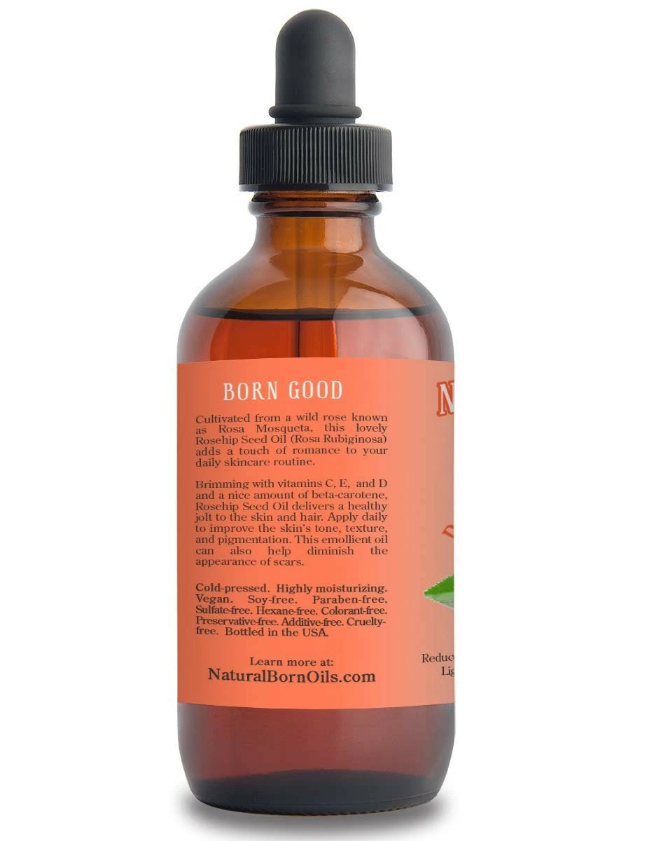 Natural Born Oils SALE! 4oz Rosehip Seed Oil, 100% Pure And Natural, Cold-Pressed, Unrefined, Organic Moisturizer For Skin And Hair - Includes Pump & Dropper 4 Natural Born Oils SALE! 4oz Rosehip Seed Oil, 100% Pure And Natural, Cold-Pressed, Unrefined, Organic Moisturizer For Skin And Hair - Includes Pump & Dropper - Image 2