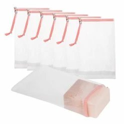 Cobahom Store Cobahom 6 Pcs Mesh Soap Bag Mesh Foaming Net Soap Sack Bags Soap Handmade Soap Bubble Mesh Net Bags With Drawstring For Bath & Shower(Pink）